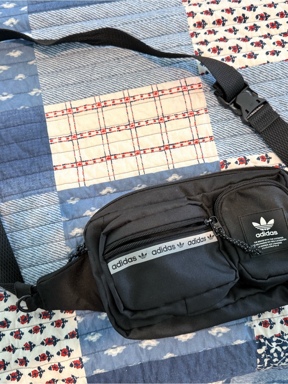 adidas Black Waist Pack with Trefoil Logo